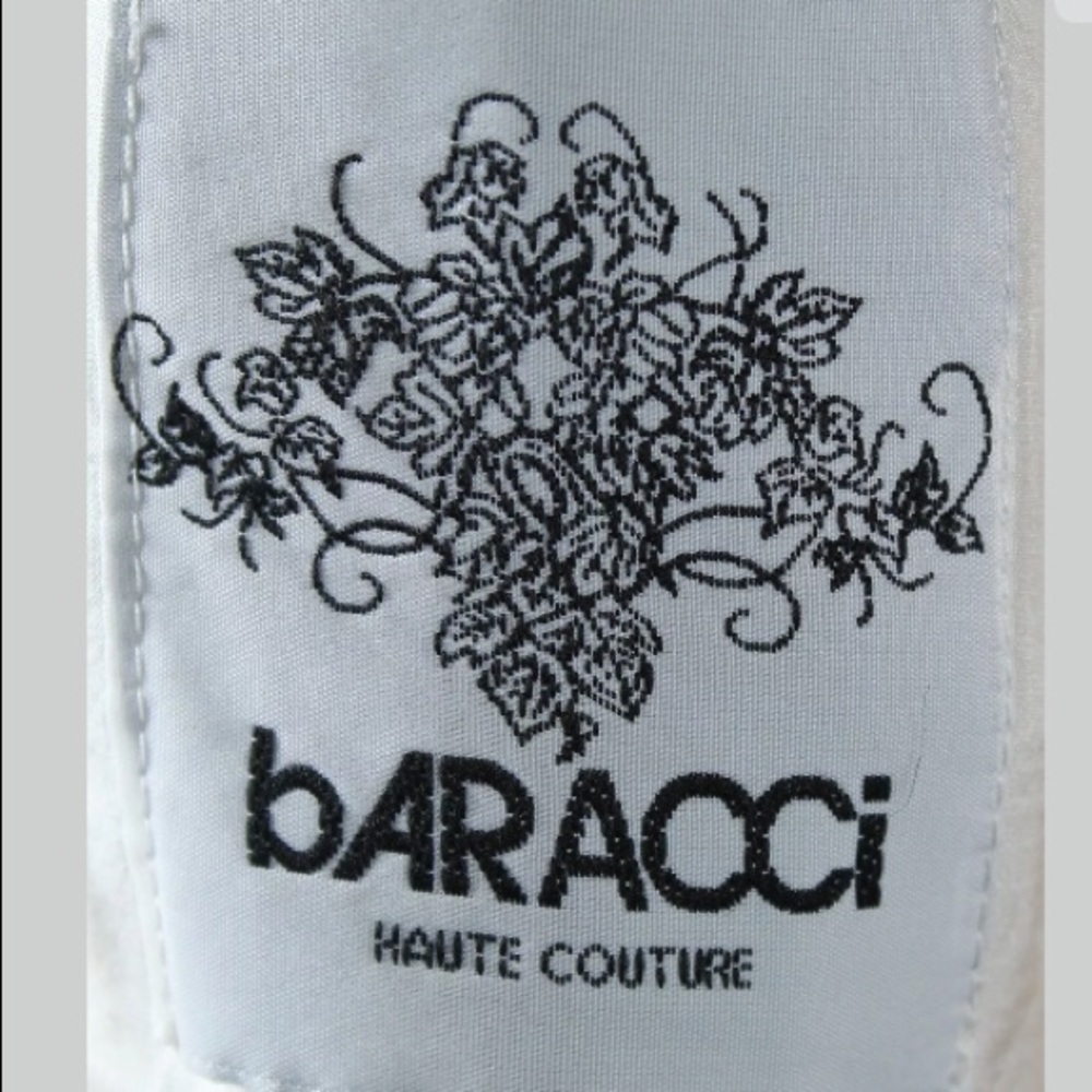 BARACCI COUTURE SILK CRYSTAL WEDDING GOWN -RARE - Picture 6 of 8